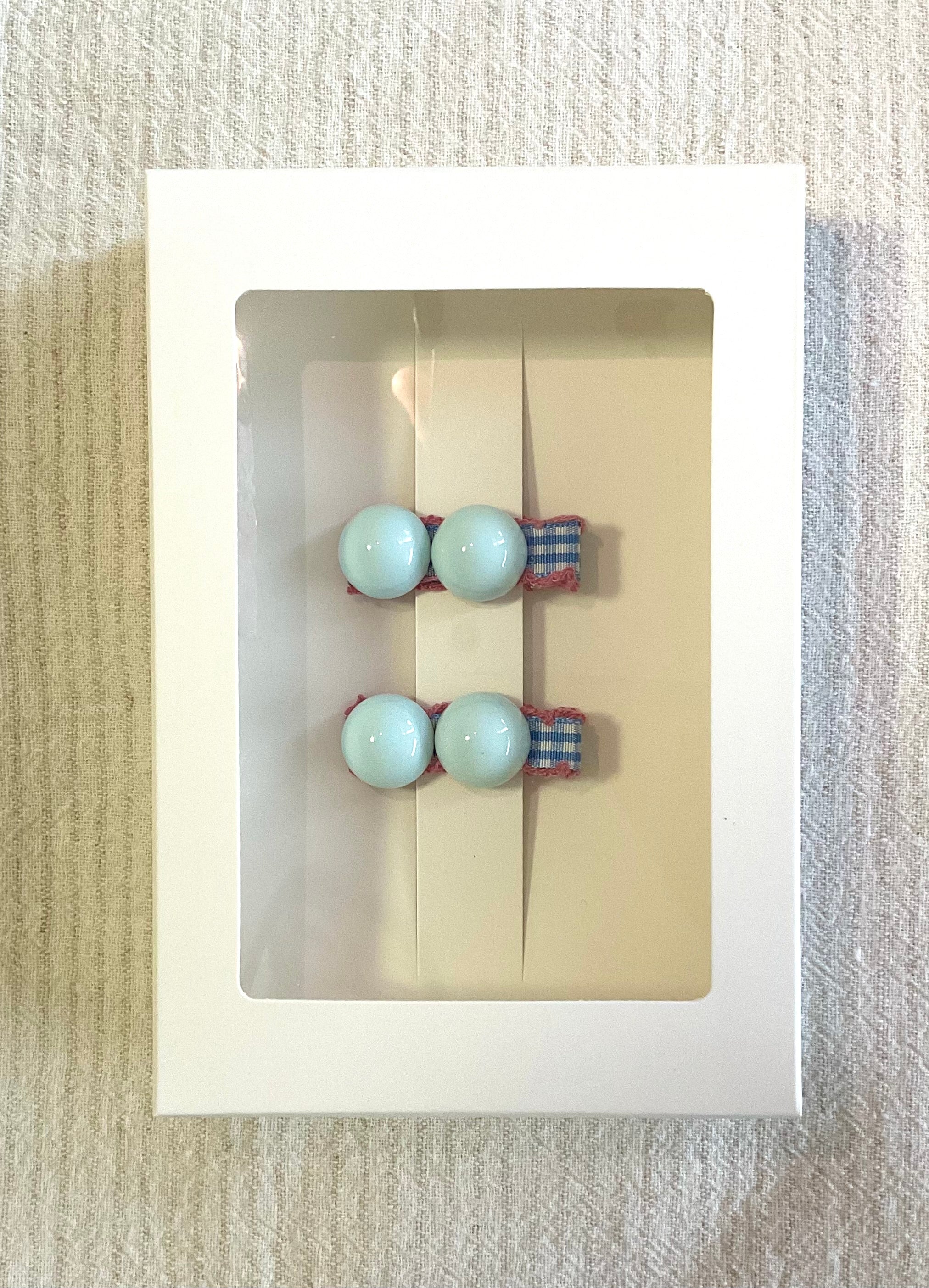 Sky Blue Beaded Hair Clip Set