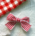 Red Gingham Big Bow Clip