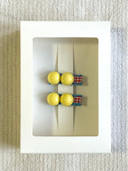 Butter Yellow Beaded Hair Clip Set