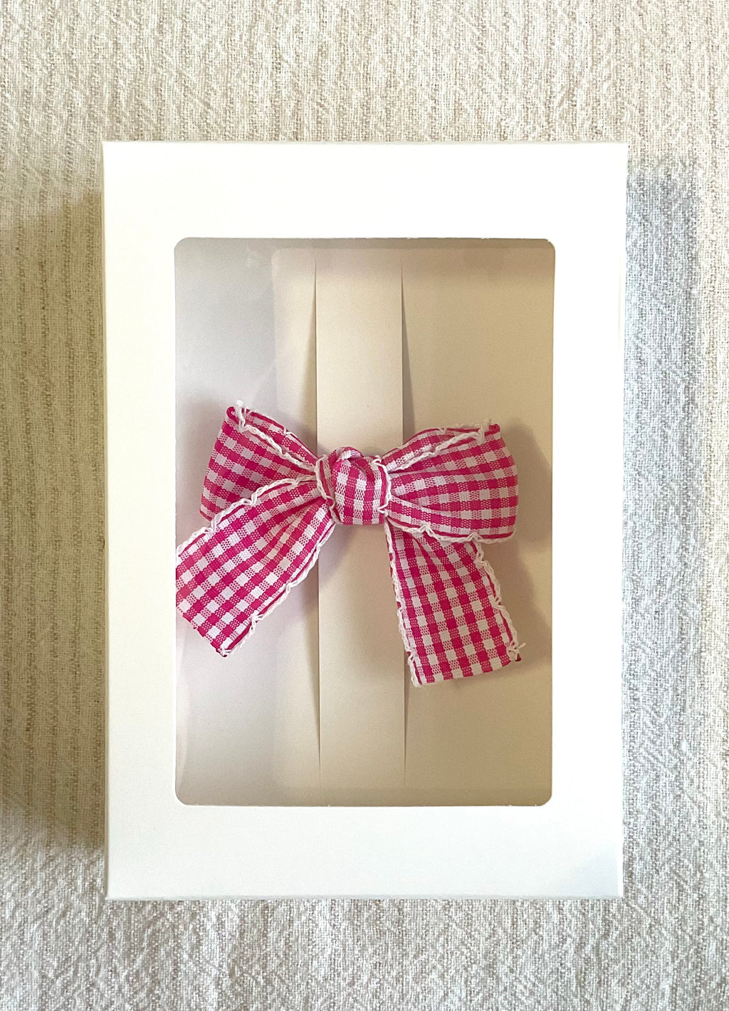Pink Gingham Big Bow Clip