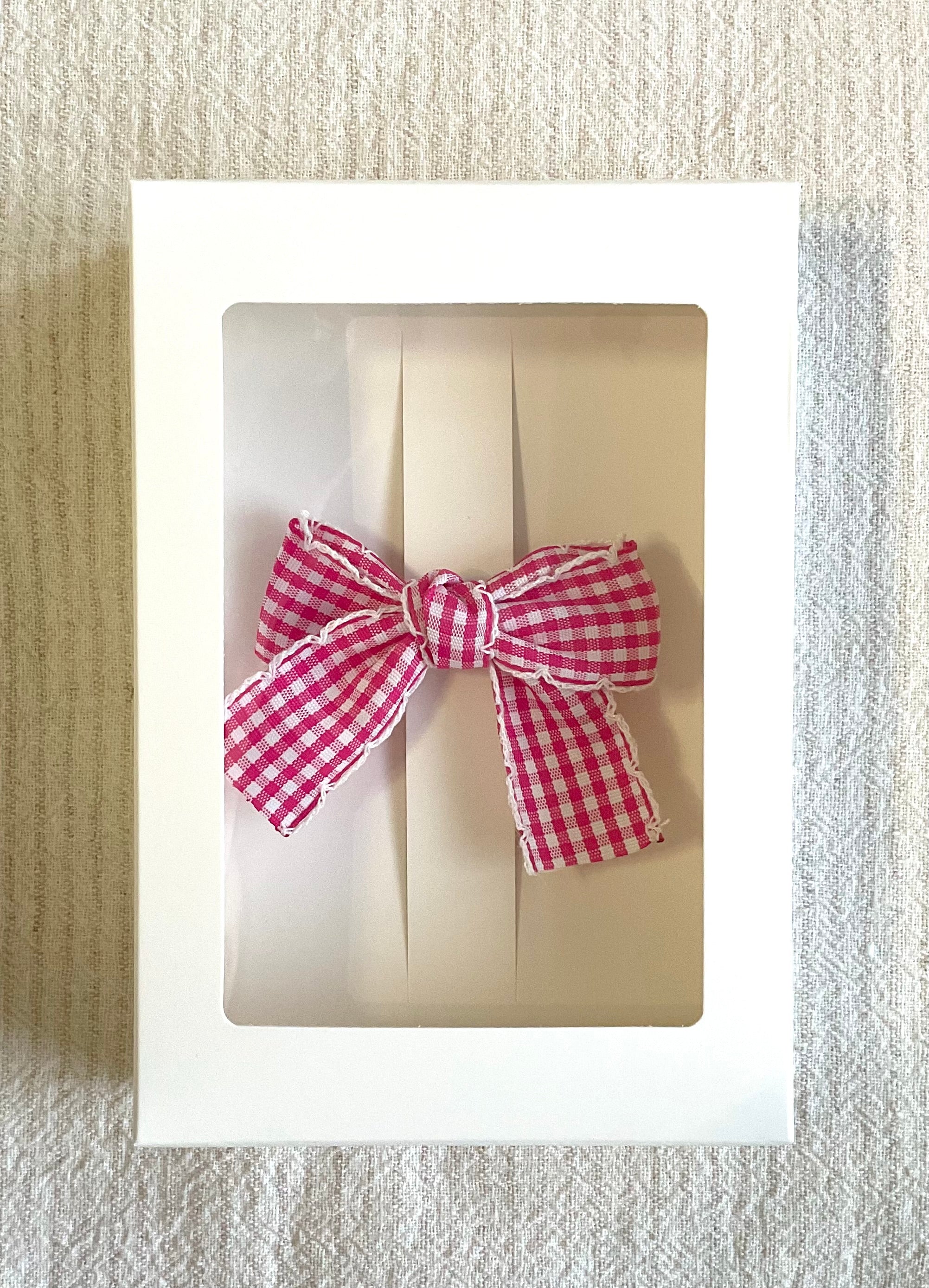 Pink Gingham Big Bow Clip
