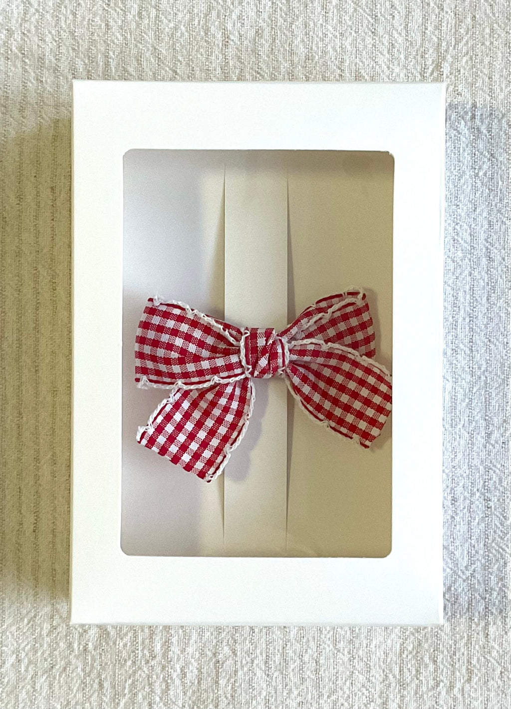 Red Gingham Big Bow Clip
