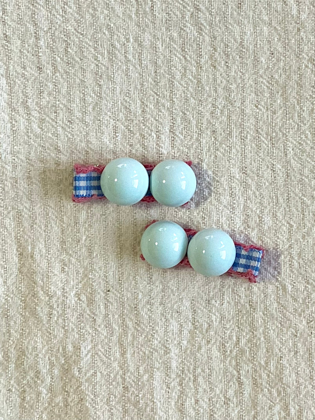 Sky Blue Beaded Hair Clip Set