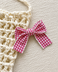 Pink Gingham Big Bow Clip